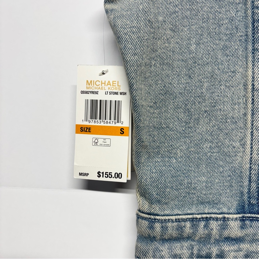 Michael Kors Women’s Button- Down Blue Denim Mini Dress - Picture 9 of 13